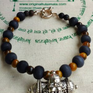 Pure Tulsi with Tiger Ball Special Narasimha Strong Kavach Silver Bracelet