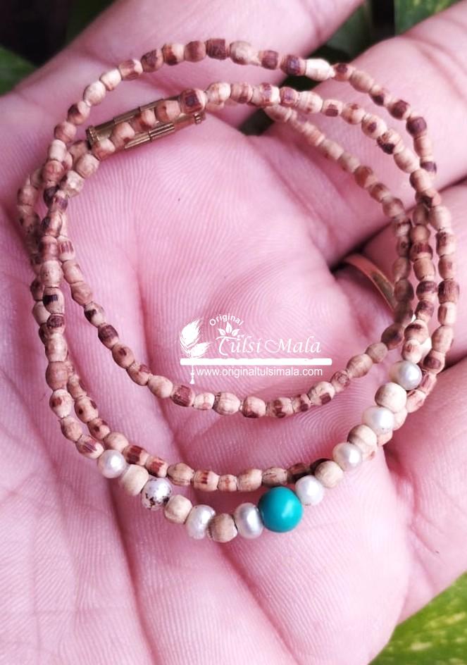 pearl Small Radha Locket Kanthi Mala – Tulsi Beads