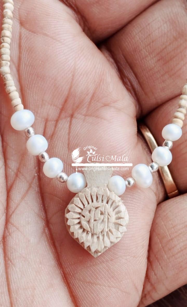Pure Tulasi Mala Kanthimala with Real Pearls