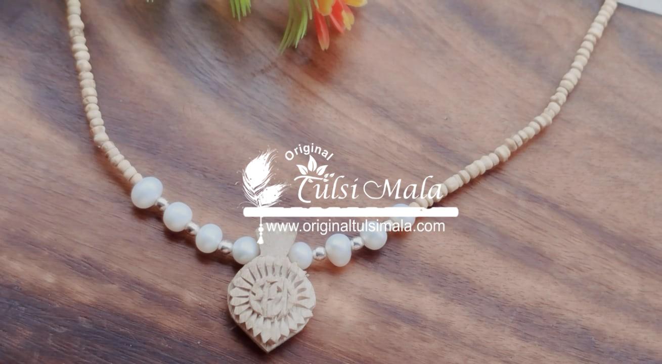 Pure Tulasi Mala Kanthimala with Real Pearls