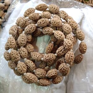 Original Tulsi Radha Carved Handmade Mridanga Shaped Japa Mala – Premium / Mridanga