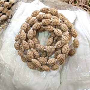 Original Tulsi Radha Carved Handmade Mridanga Shaped Japa Mala – Premium / Mridanga