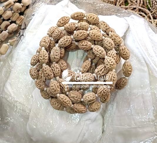 Original Tulsi Radha Carved Handmade Mridanga Shaped Japa Mala – Premium / Mridanga