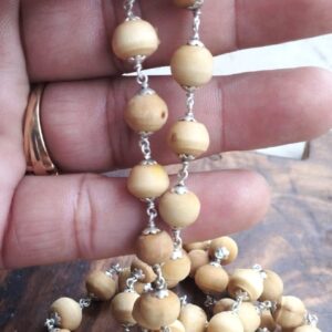 Silver Shyma Tulsi Kanthi Mala With Flower Silver Cap