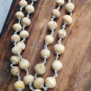 Silver Shyma Tulsi Kanthi Mala With Flower Silver Cap