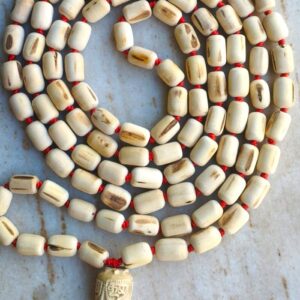Tulsi Japa Mala With Radha Krishna Big Guru Bead in Supper Fine Tulsi Beads – Traditional / Sarpakar