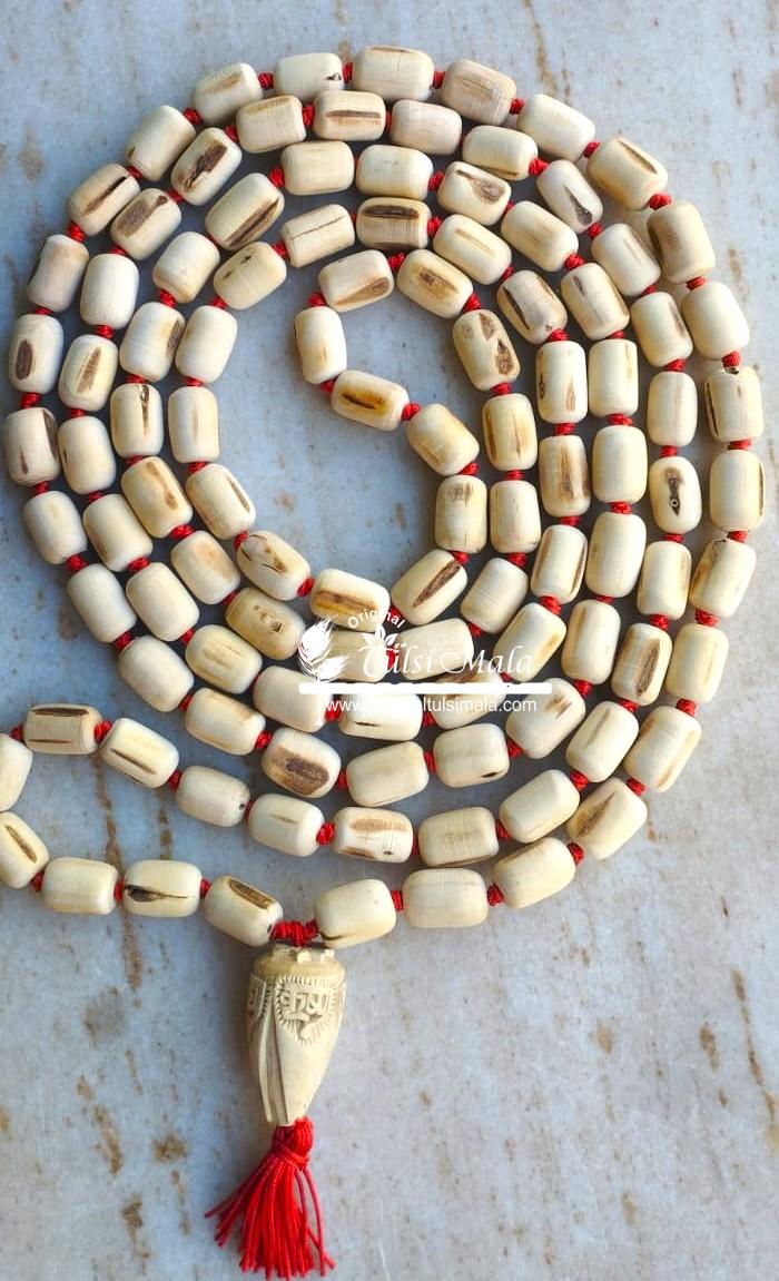 Tulsi Japa Mala With Radha Krishna Big Guru Bead in Supper Fine Tulsi Beads – Traditional / Sarpakar