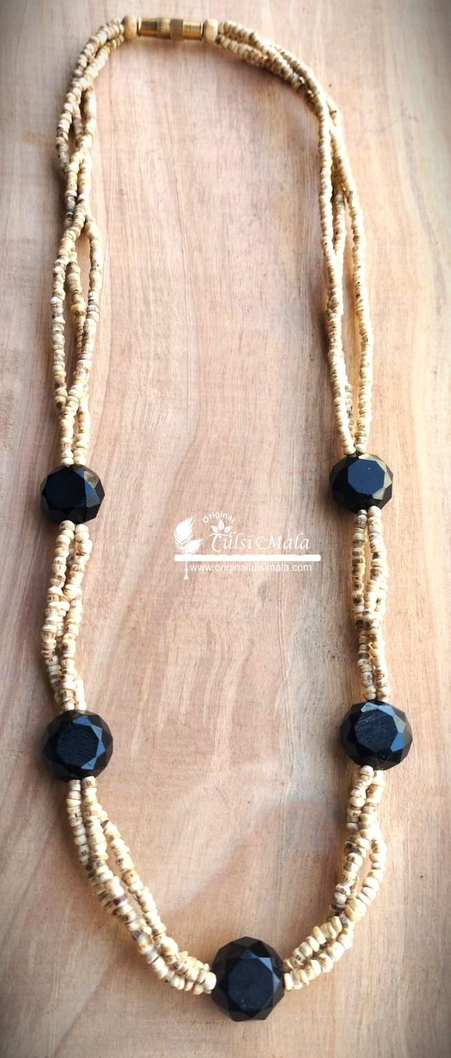 Pure Black Tulsi Triple String Kanthi necklace Mala