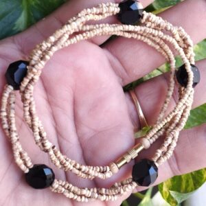 Pure Black Tulsi Triple String Kanthi necklace Mala