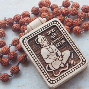 Bageshwar Dham hanuman Ji locket with Rudraksha Mala in Silver