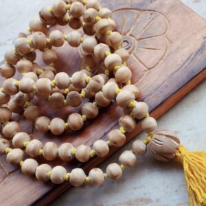 108 Beads Original Tulsi Mala Yellow Tassel With yellow Thread