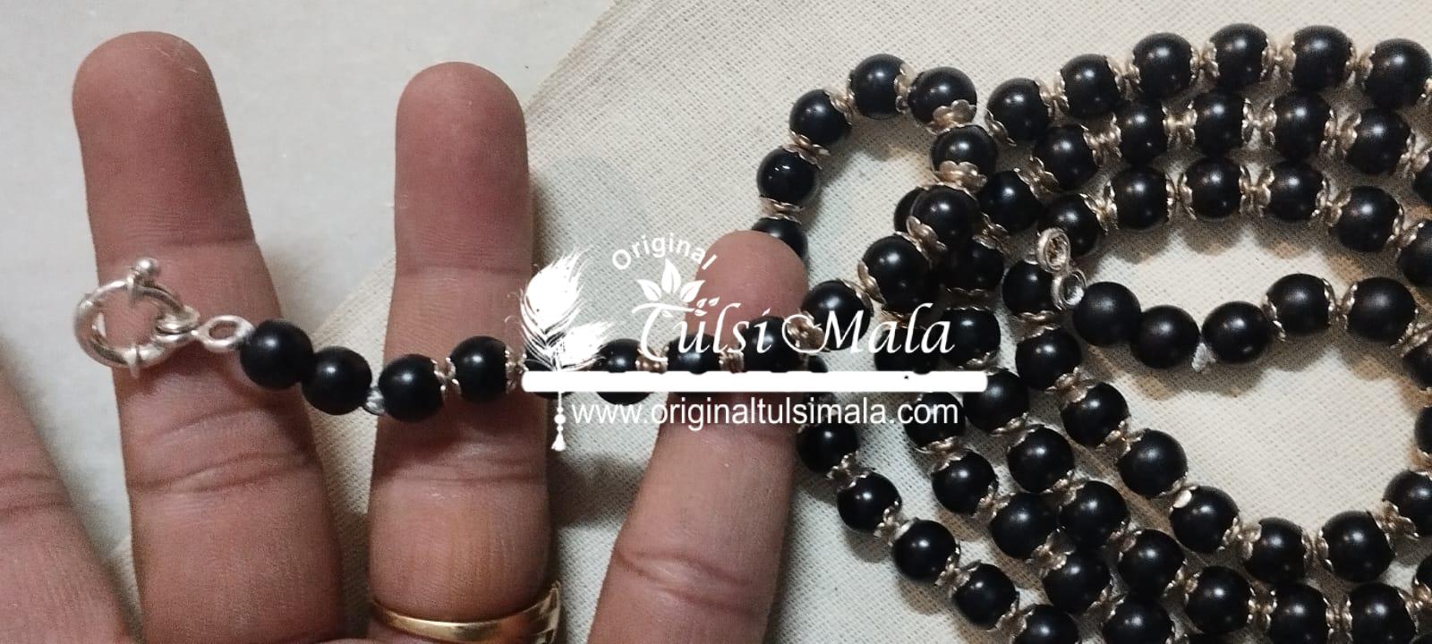 Flower Capping Silver Tulsi Mala