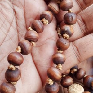 Shyma Tulsi Beads Japa Mala With Yellow Plain Japa Bag And Counter Mala Set