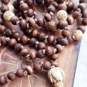 Shyma Tulsi Beads Japa Mala With Yellow Plain Japa Bag And Counter Mala Set