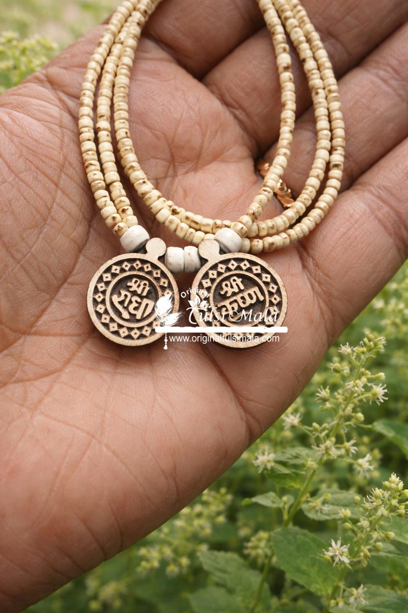 Shri Radha Krishna Tulsi Locket Mala – Double Layer