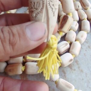 Tulsi Japa Mala with Yellow Tassel and Radhha Krishna Guru Bead – Supper Fine Quality