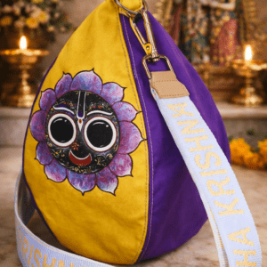 Yellow & Purple Jagan nath ji Japa Bag – Cotton Mala Chanting Bag