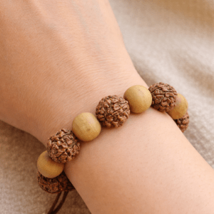 Adjustable rudraksha, Tulsi big Beads Bracelet