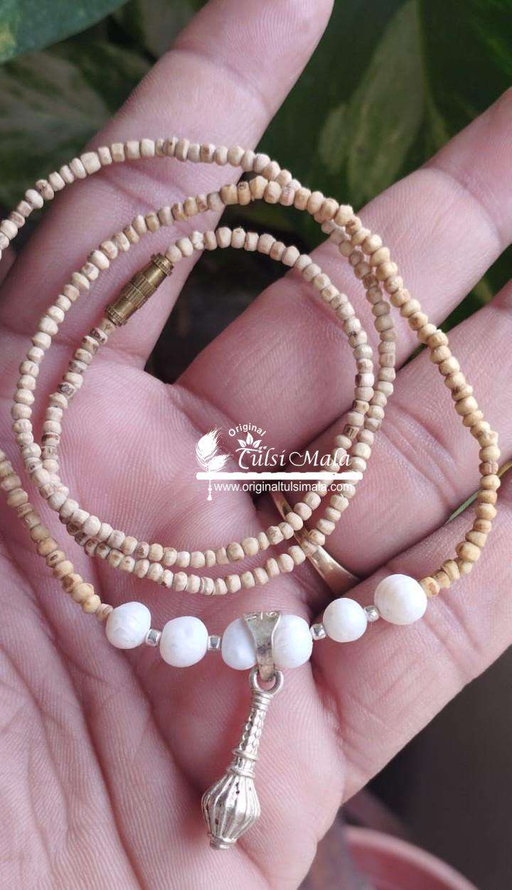 Silver Hanuman Gada Pendent Tulsi Kanthi Mala