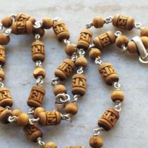 Radha Carved Silver Natural Tulsi Beads Mala With Krishna Cow Silver Pendent