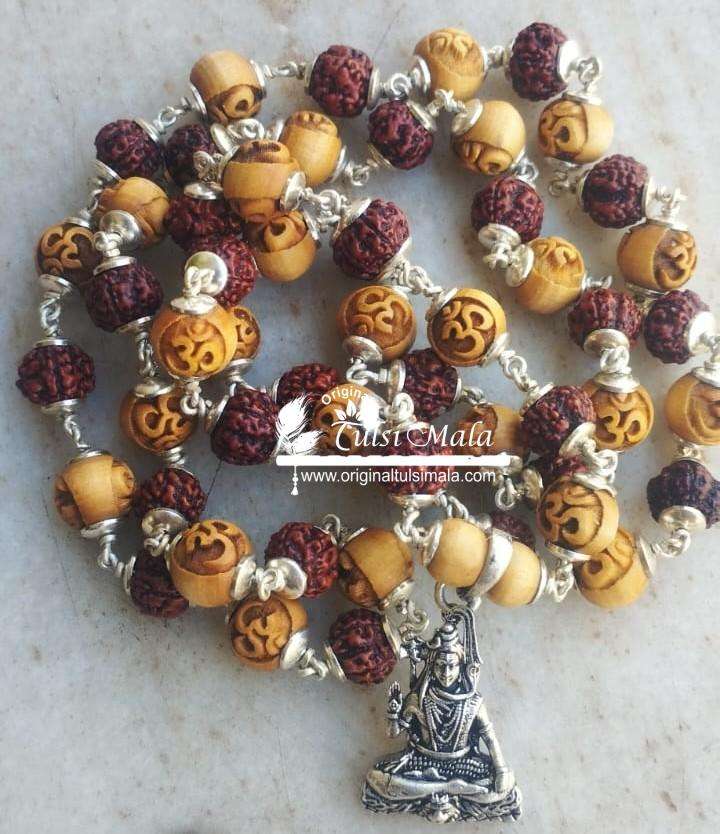 Shri Shankar JI Tulsi Locket With Silver Tulsi Mala