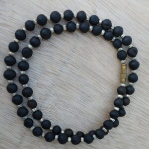 Shyama Tulsi Beads with Sterling Ring Kanthi Mala