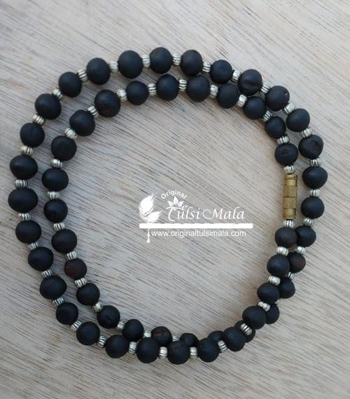 Shyama Tulsi Beads with Sterling Ring Kanthi Mala