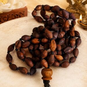 Premium Quality Tulsi Wood Made Conch Shankh Design Japa Mala