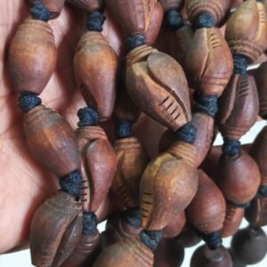 Premium Quality Tulsi Wood Made Conch Shankh Design Japa Mala