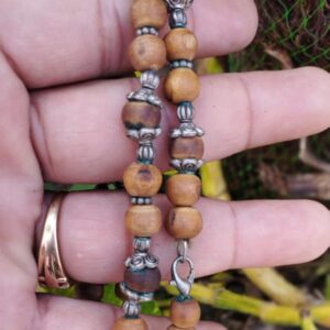 Shyama Tulsi Beads Kanthi with Sterling caps – Brownie Garland