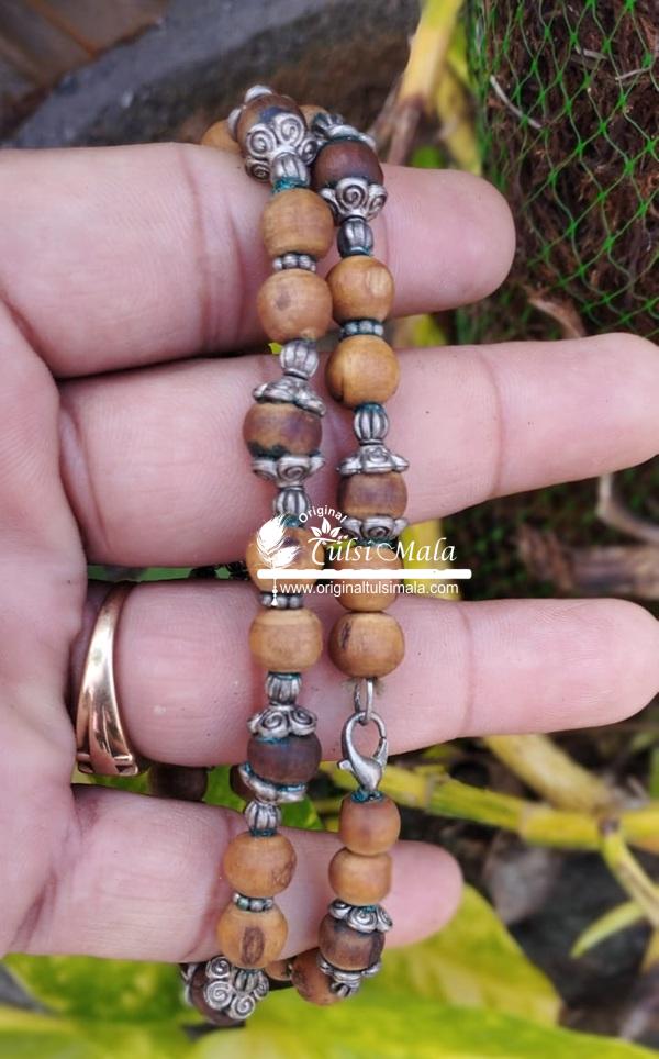 Shyama Tulsi Beads Kanthi with Sterling caps – Brownie Garland