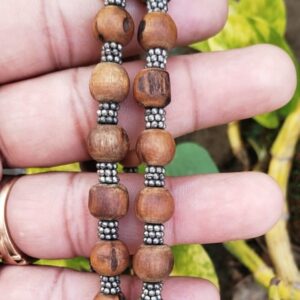 Shyama Tulsi Beads with Sterling Ring Kanthi Mala