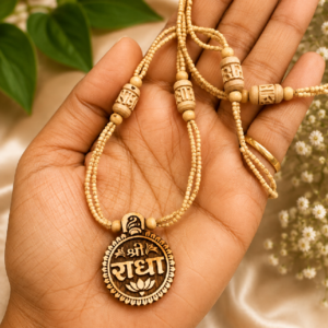double string tulsi mala with radha locket - Classic