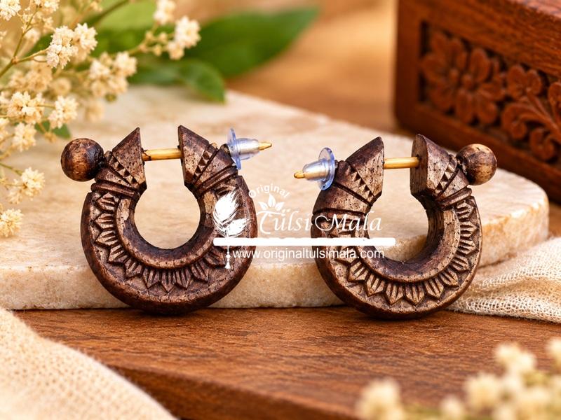 Attractive Flower Shaped Pure Tulsi Earrings