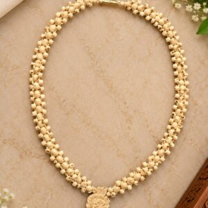 Radha Carved Design Tulsi Neck Kanthi Mala