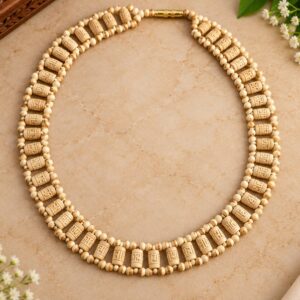 Radha Carved Design Tulsi Neck Kanthi Mala