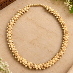 Small Tulsi Beads Neck Kanthi Mala, beautifully