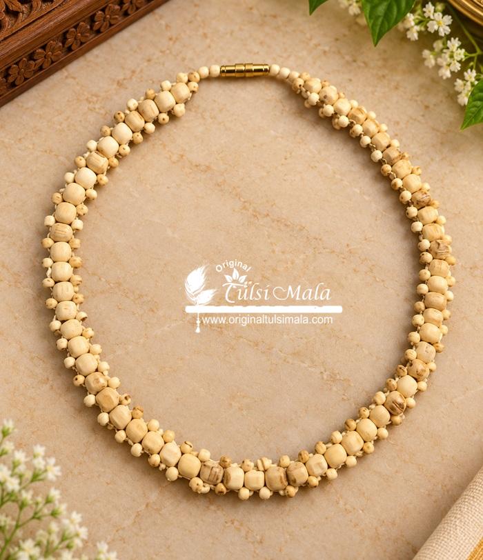 Small Tulsi Beads Neck Kanthi Mala, beautifully