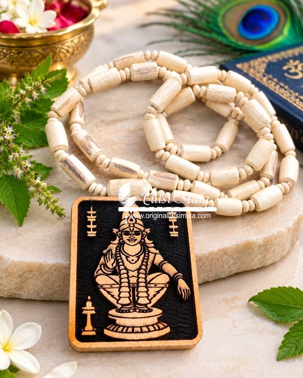 Ayyappa Swami Pendant Tulsi Beads Mala