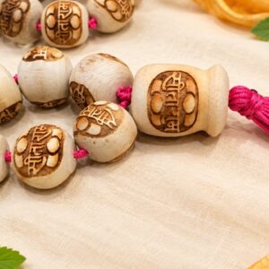 Sita Ram with Hanuman Carved Big Size Beads Original Tulsi Mala